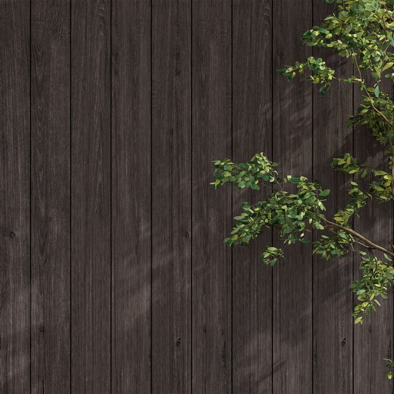 Eight-inch slat acoustic wall panels in dark timber finish