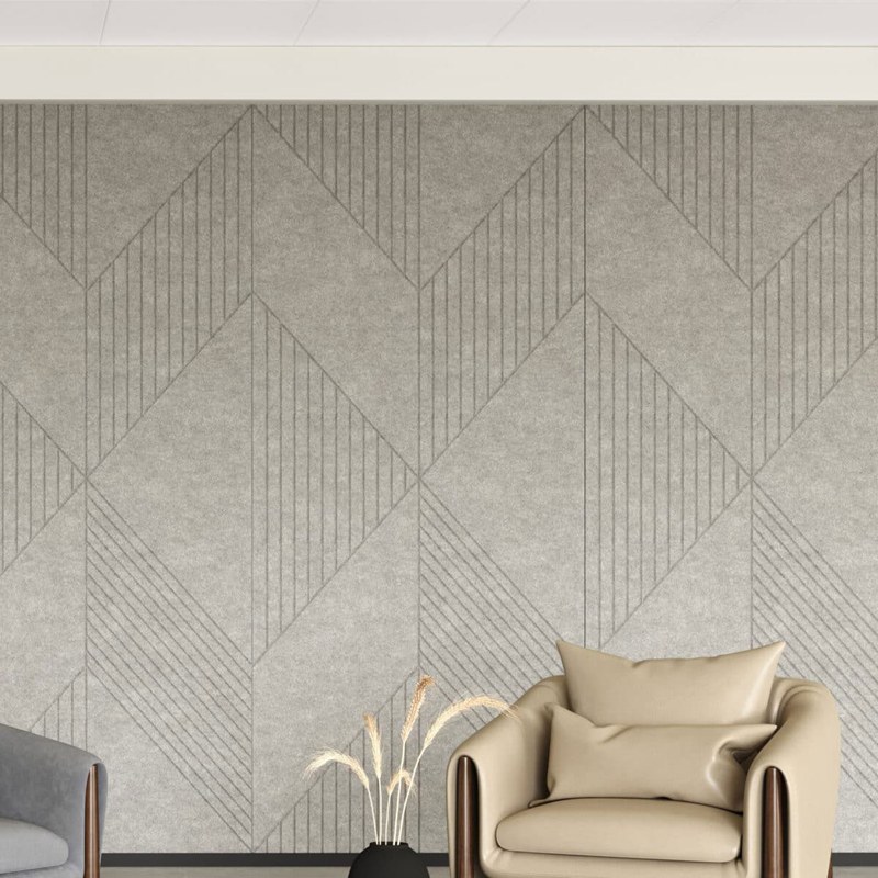 Fracture Metropolis geometric acoustic wall panelling